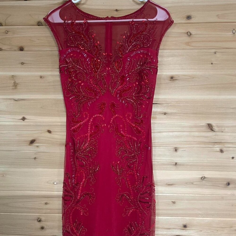 Red Beaded Mini Dress